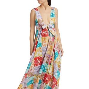 Zimmermann Patchwork Floral A-Line Midi Dress 0P